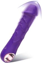 Electric Adult Toy Women Realistic Silicone Rod Push Stimulation with Cup Suitable for Thumb Grip Push Type 124 (Purple 01) (Purple 01)