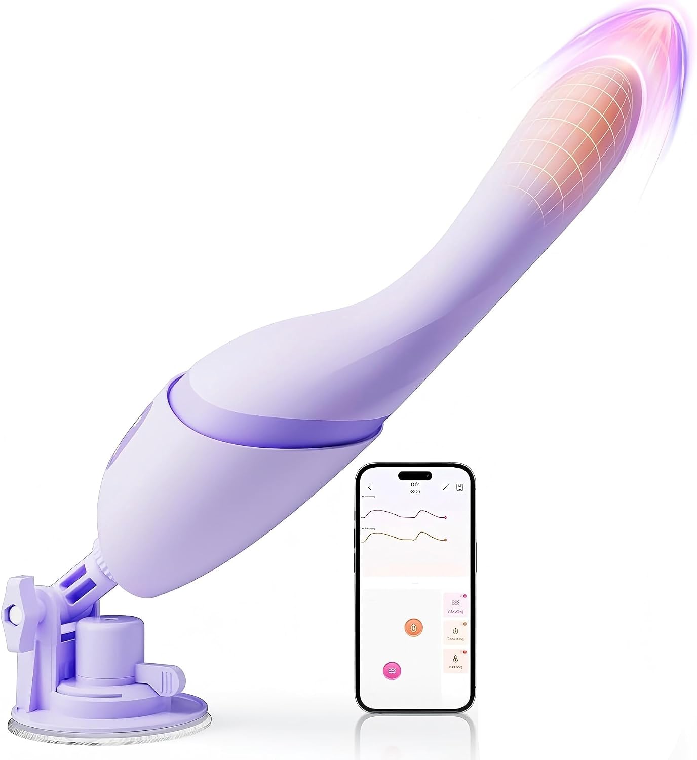 61cqO8zdidL._AC_SL1500_.jpg Simulated silicone dick vibrating thrust heating, remotely controlled sucking and licking vibrator toy, with a strong suction cup, freeing your hands WVB72 (purple). - Image 1