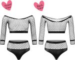 Fishnet Lace Stockings Bodysuit Mesh Babydoll Lingerie - Image 2