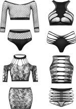 Fishnet Lace Stockings Bodysuit Mesh Babydoll Lingerie